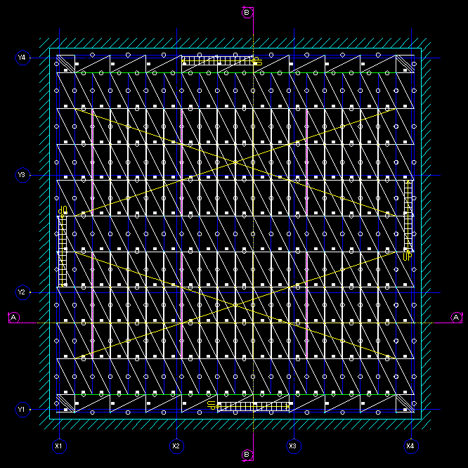 内部足場計画図(建築物件)の書き方 くさび緊結式足場－3－断面図(展開図)の足場配置｜仮設計画図の書き方